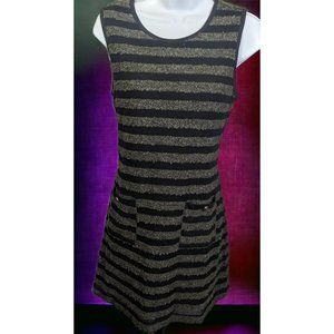 Monteau Striped Gothic Mod Dress